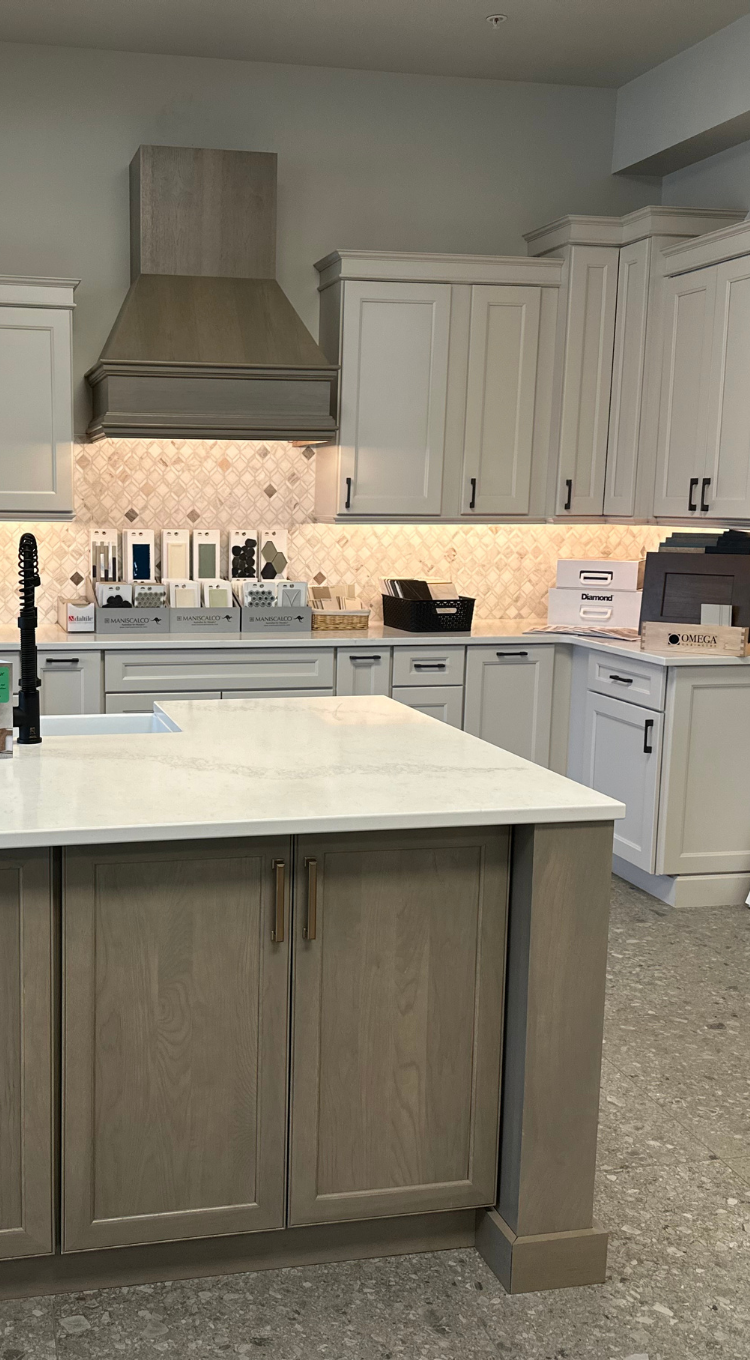 Store's tile and countertop displays.